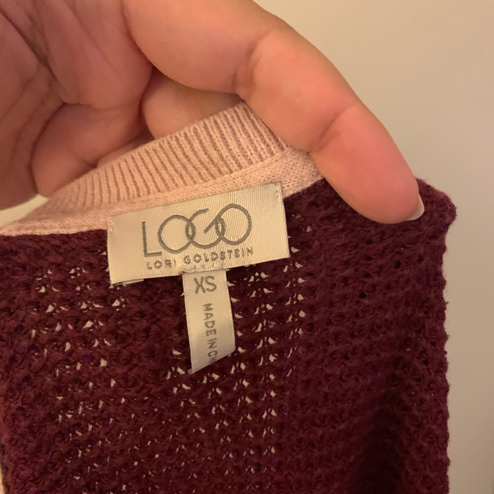 LOGO by Lori Goldstein  Waffle Top With Lace - Picture 5 of 6